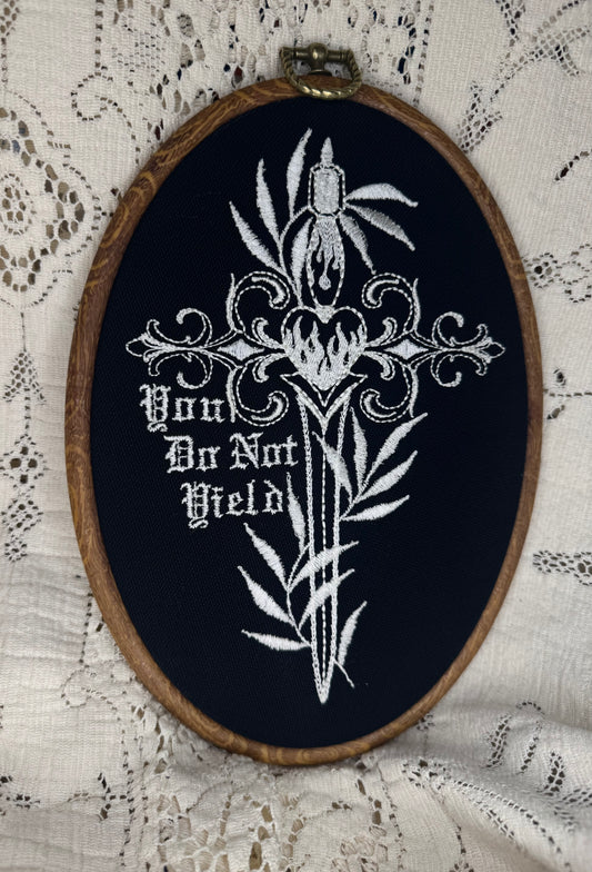 YOU DO NOT YIELD! Embroidered TOG Oval art