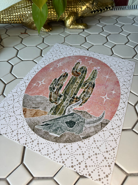 Cactus at twilight |8”x10”| Jan mail club print