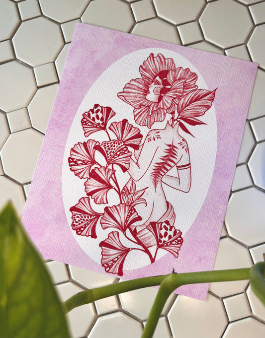 Lady in Red |8”x10”| March mail club print