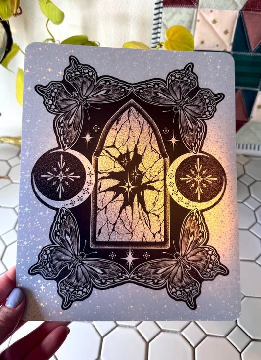 Frosted Holo: House of mirrored portals |8”x10”| March mail club print