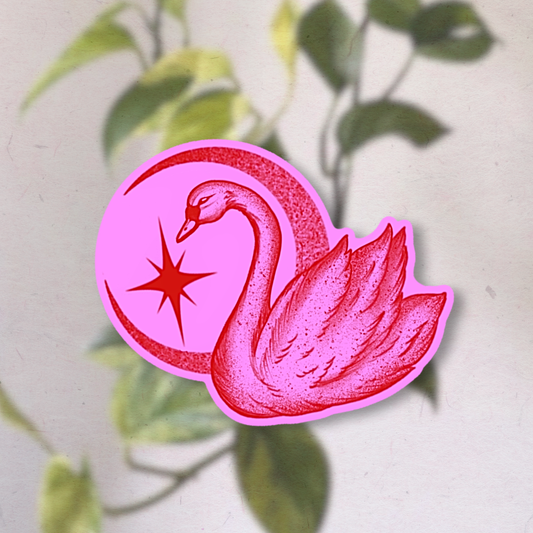 Swan & the Moon | Vinyl Sticker (Shipped INTERNATIONAL)