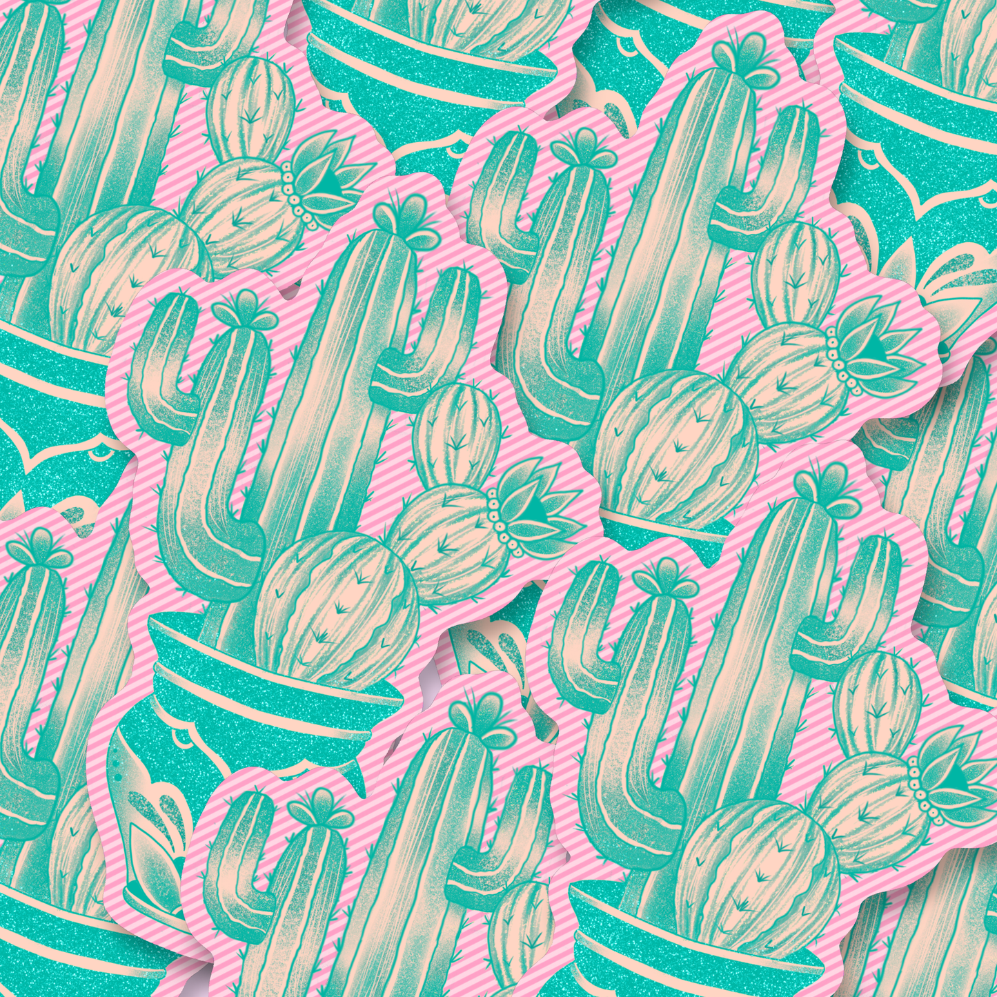 Cactus in captivity (Sea green) | Vinyl Sticker