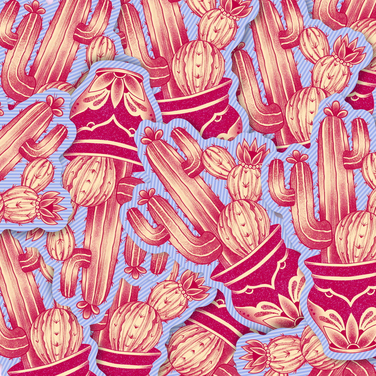 Cactus in captivity (Maroon) | Vinyl Sticker