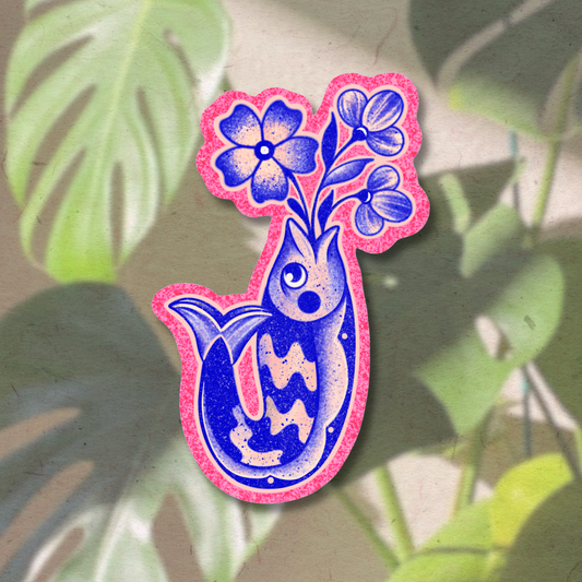 It's a Fish! It's a Vase! It's a FISH VASE| Vinyl Sticker
