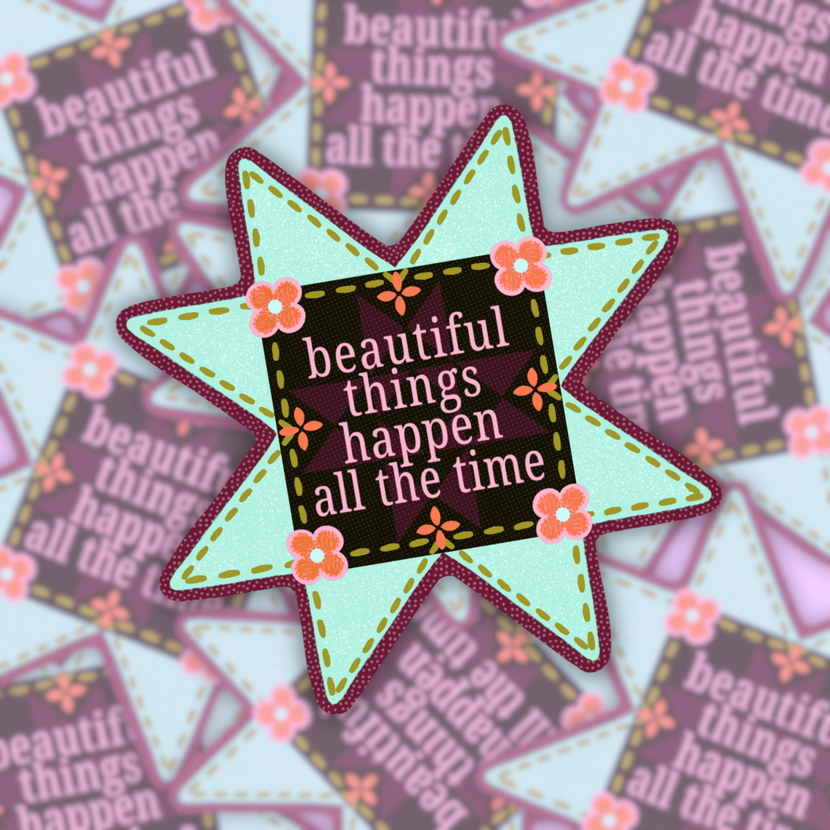 Beautiful Things quilt block | Vinyl Sticker