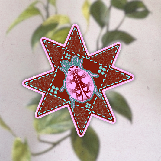 Ladybug Sawtooth Block | Vinyl Sticker