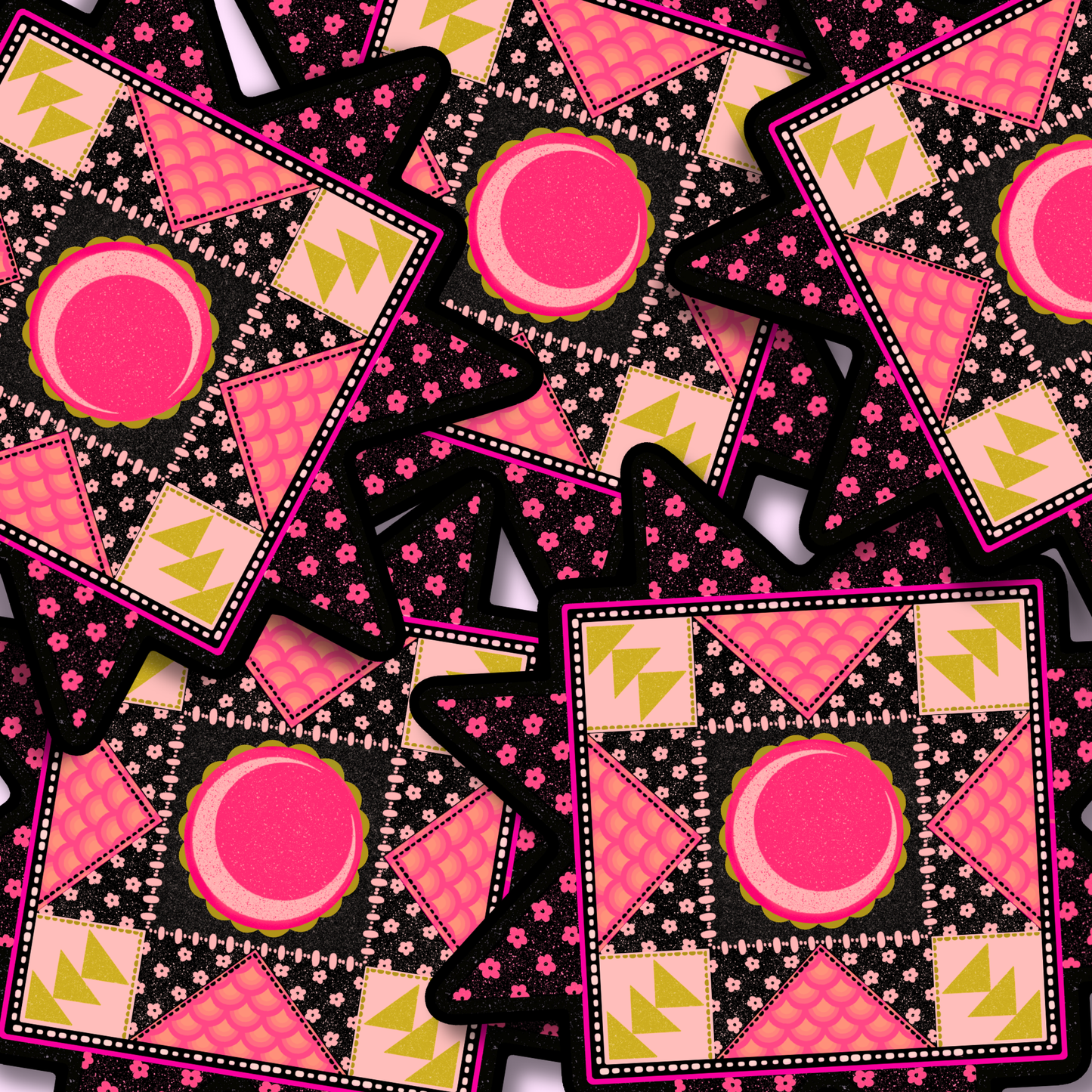 by the moon quilt block | Vinyl Sticker