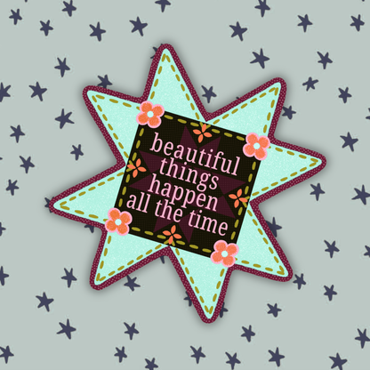 Beautiful Things quilt block | Vinyl Sticker