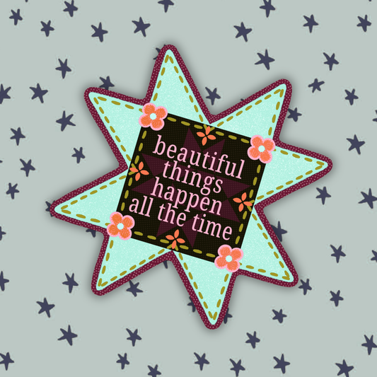 Beautiful Things quilt block | Vinyl Sticker