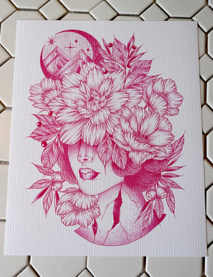 |& there were flowers in her hair| Art Print