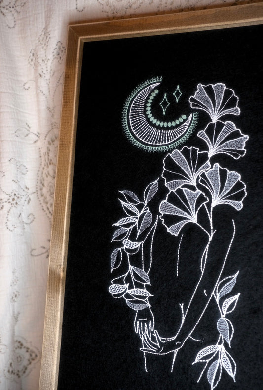 As above, So below: Large 24” framed double embroidery piece