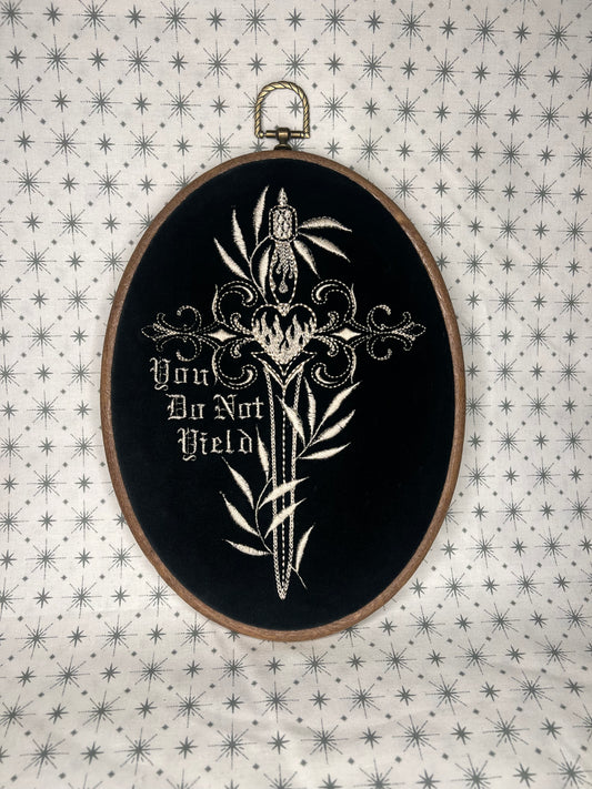 YOU DO NOT YIELD! Embroidered TOG Oval art