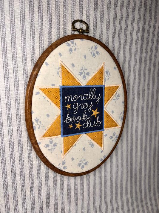 Morally Grey Book Club sawtooth 7.5" Oval hoop