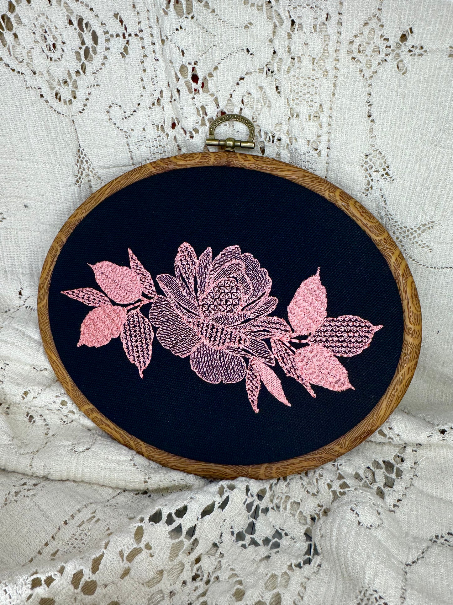 Peony botanical hoop 7.5"