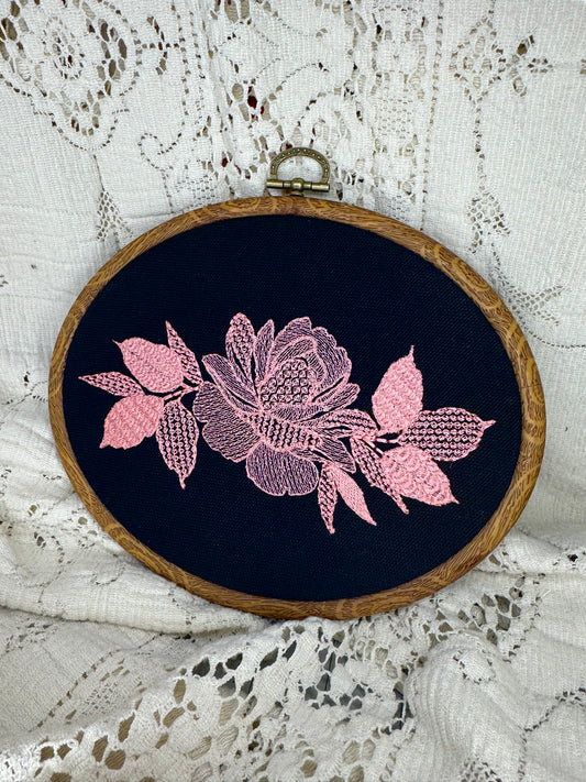 Peony botanical hoop 7.5"