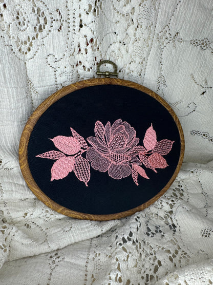 Peony botanical hoop 7.5"