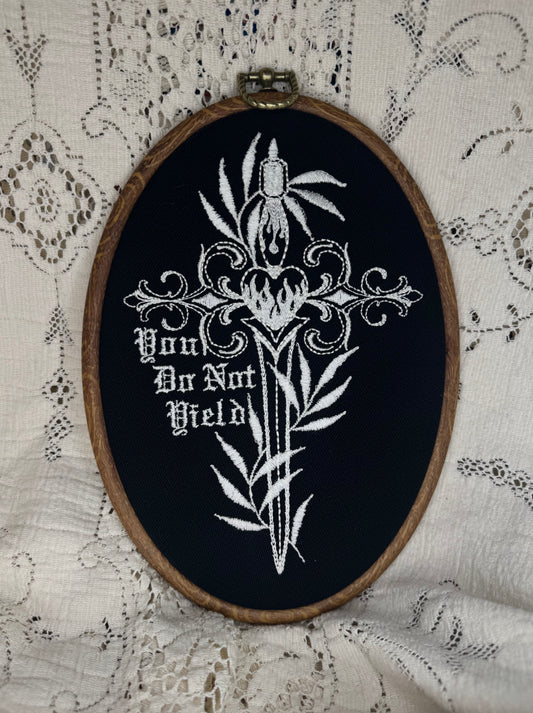 YOU DO NOT YIELD! Embroidered TOG Oval art