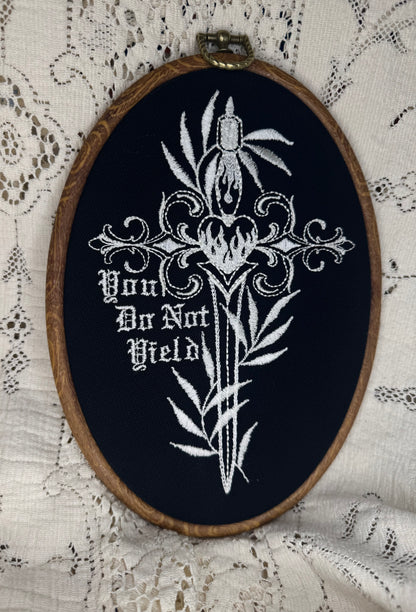YOU DO NOT YIELD! Embroidered TOG Oval art