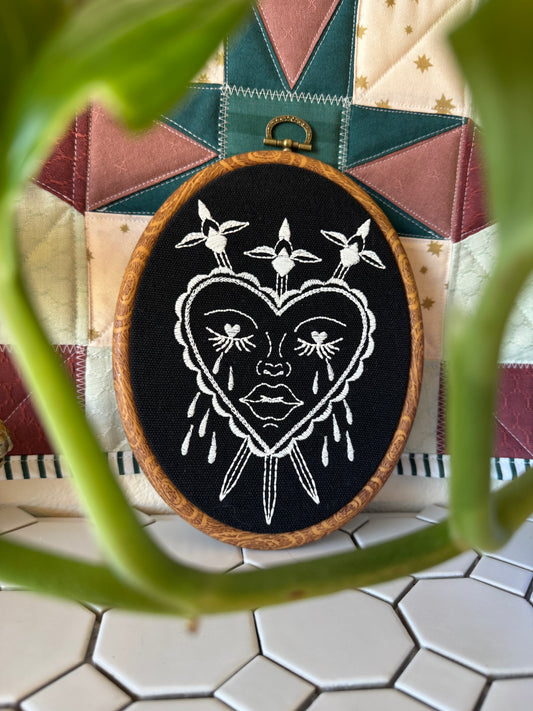 Crying Heart oval hoop 7.5"