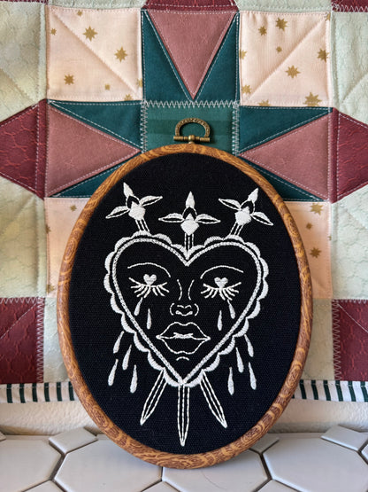 Crying Heart oval hoop 7.5"