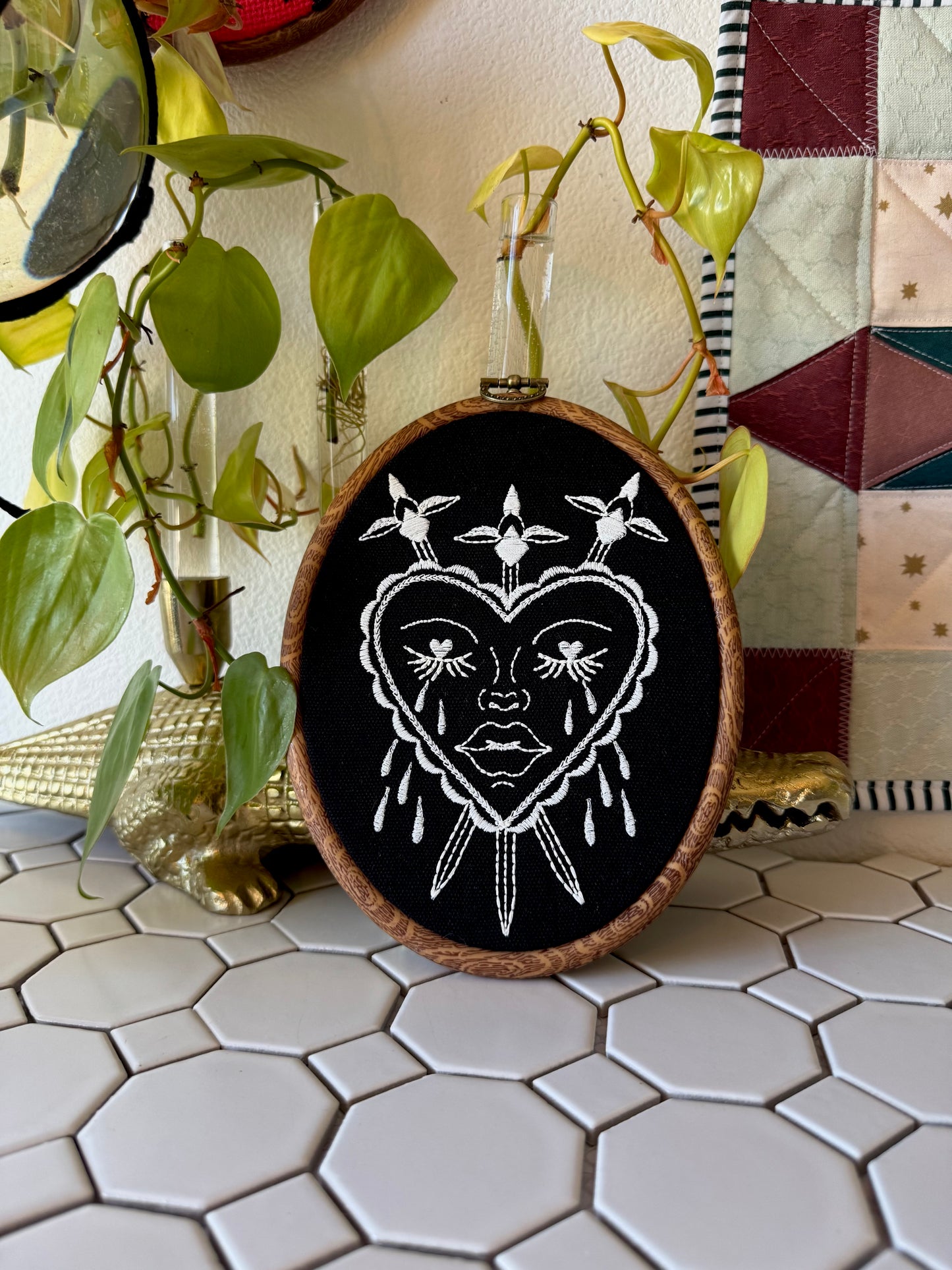 Crying Heart oval hoop 7.5"