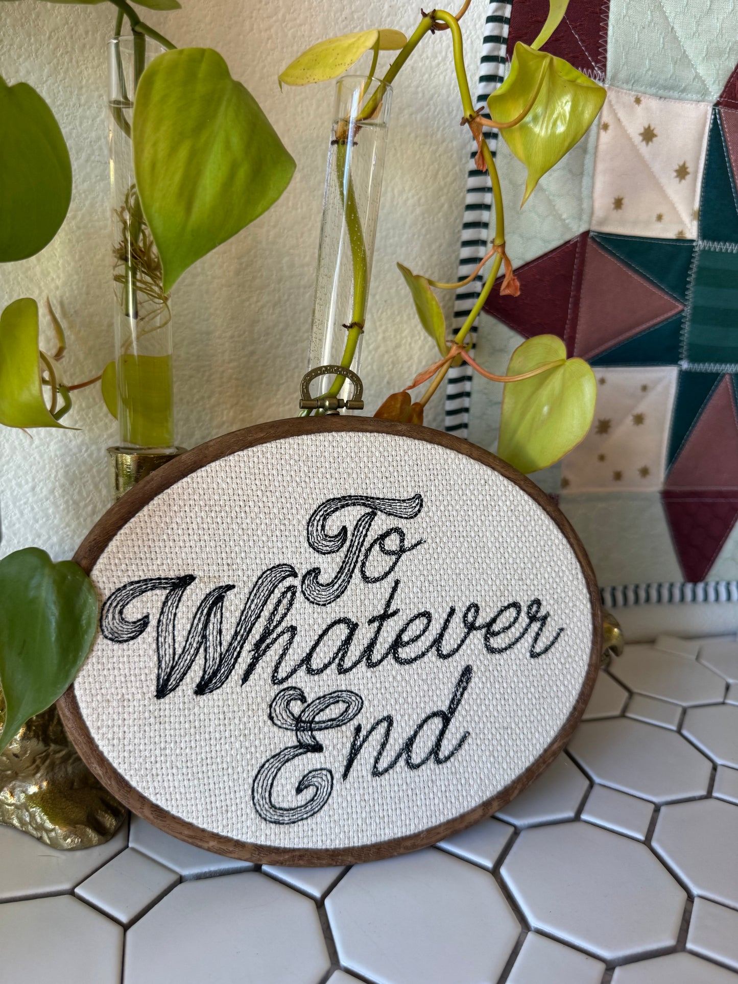 To Whatever End, oval hoop 7.5"