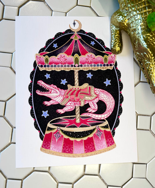 Gator Circus |8”x10”| March mail club print