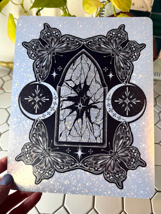 Frosted Holo: House of mirrored portals |8”x10”| March mail club print