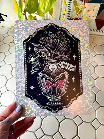 Frosted Holo: Self Love Potion  |8”x10”| Feb mail club print