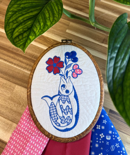 Fish Vase oval hoop 7.5"