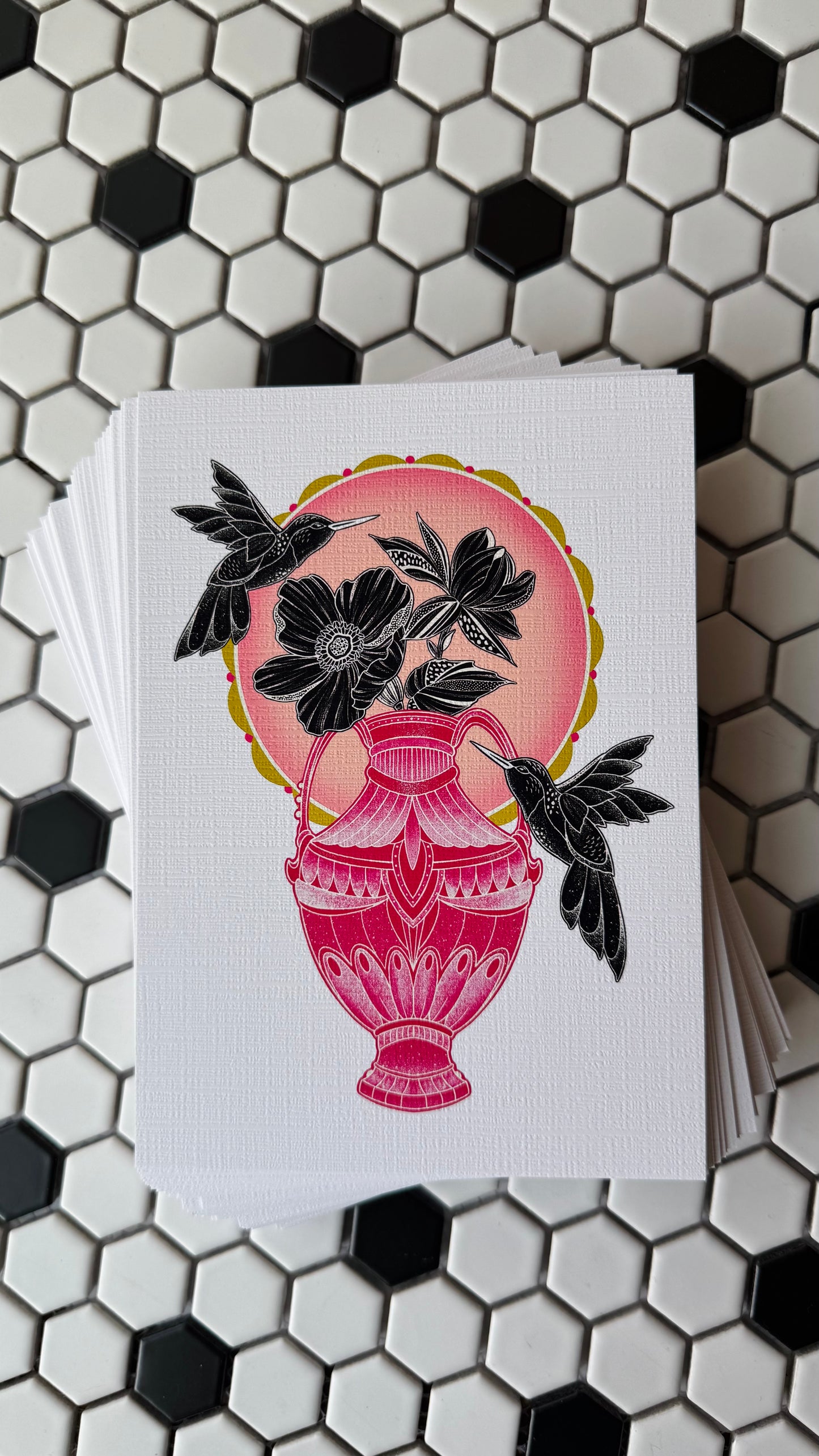 Hummingbird Vase | May mail club print (Larger sizes available)