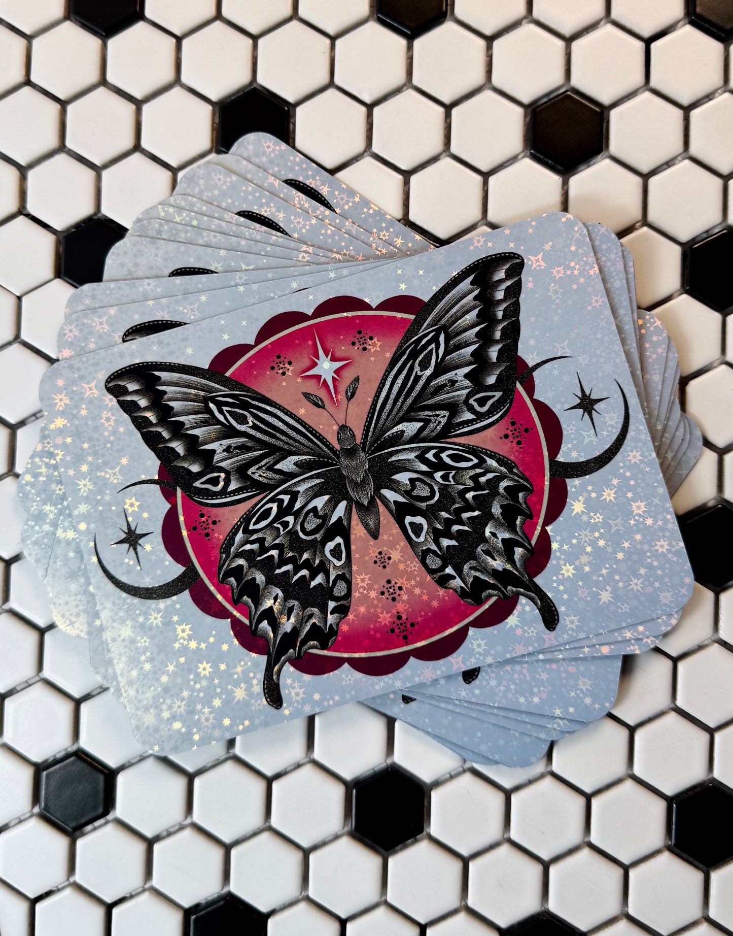 Frosted Holo: Butterfly Sunrise|5" x7"or 8”x10”|