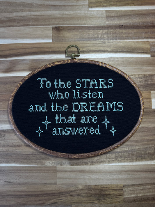 To the stars that listen | 10" Embroidery hoop