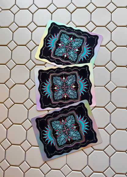 monstera mandala| Foil Art Print