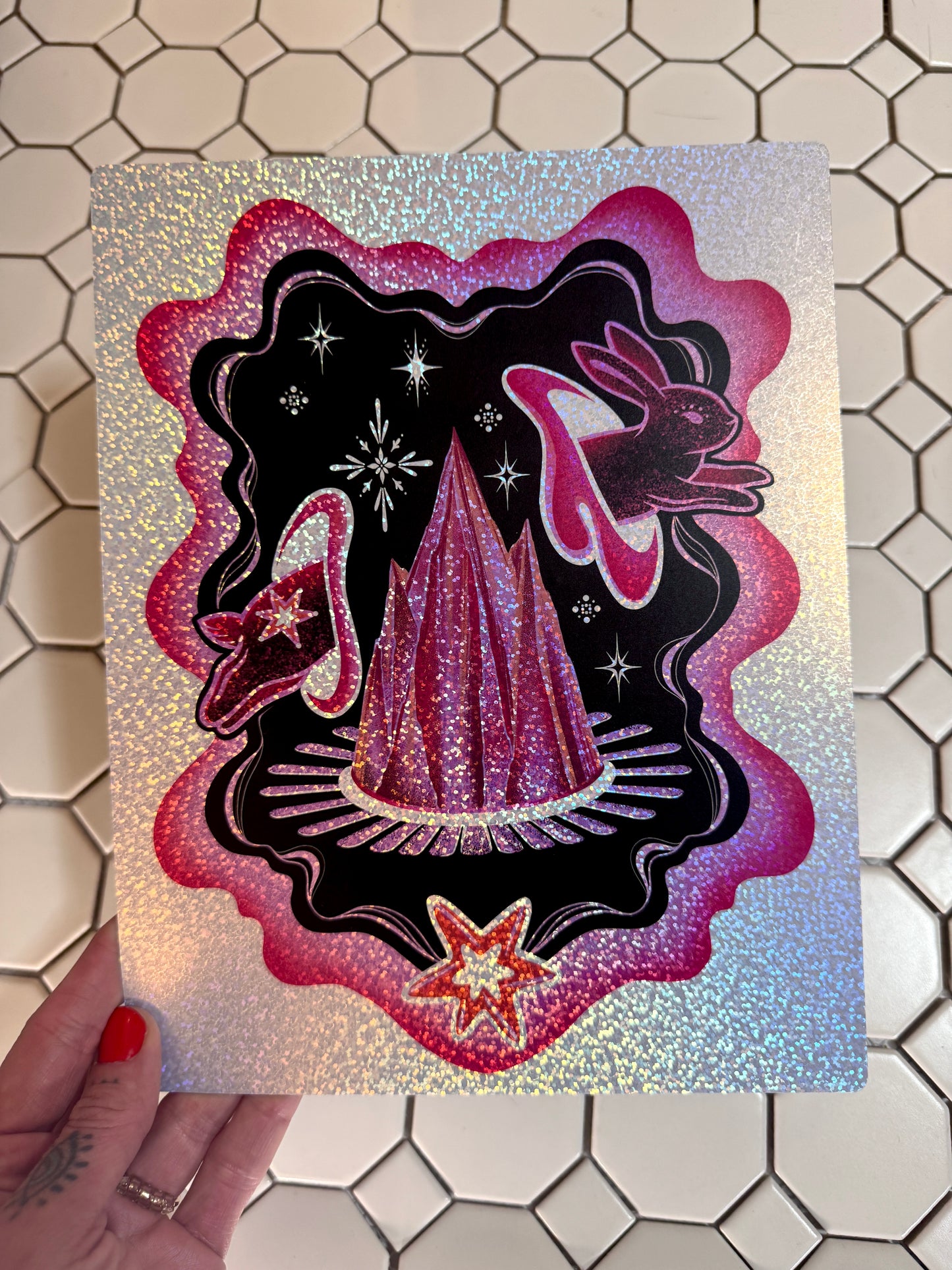 Frosted Holo: Buns in Outer Space! |5" x7"or 8”x10”|