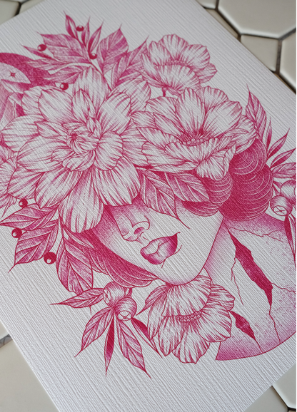 |& there were flowers in her hair| Art Print