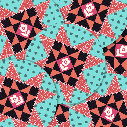 Flower power quilt block | Vinyl Sticker