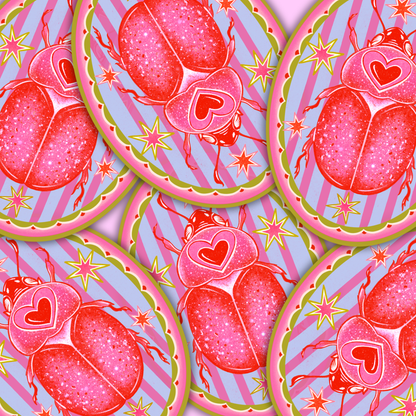 Watermelon Lovebug  | Vinyl Sticker