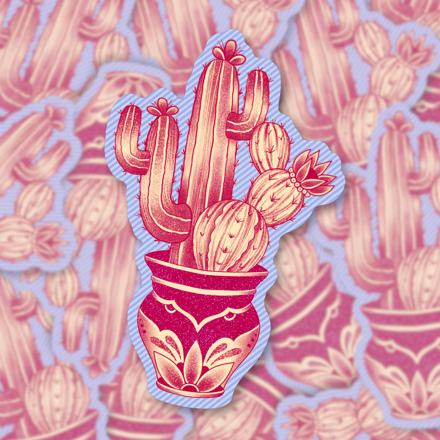 Cactus in captivity (Maroon) | Vinyl Sticker