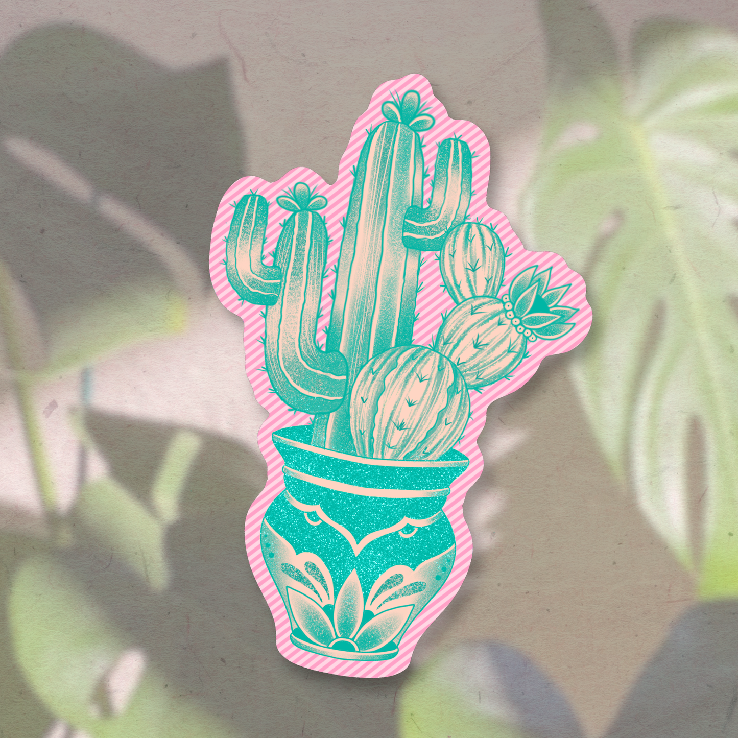 Cactus in captivity (Sea green) | Vinyl Sticker