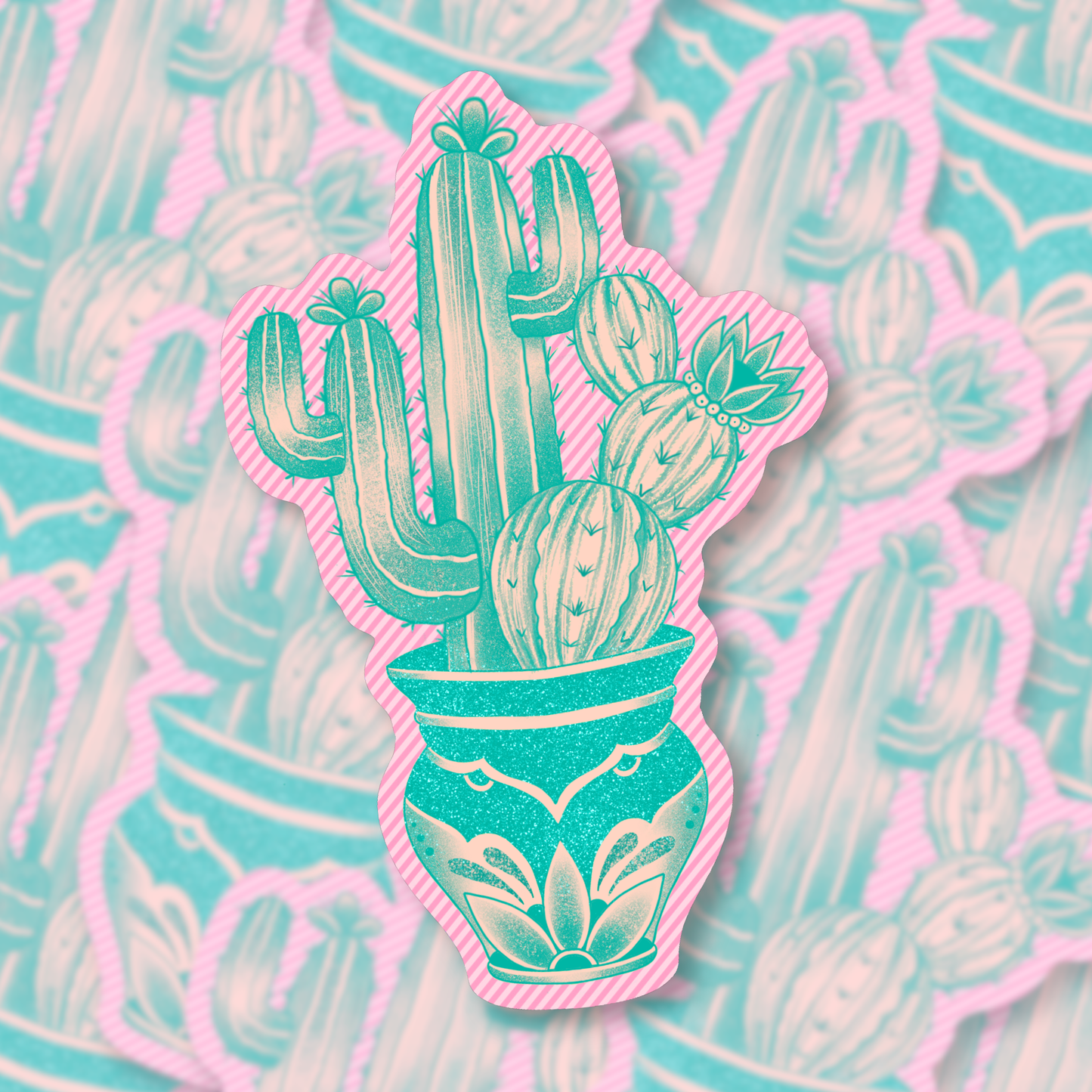 Cactus in captivity (Sea green) | Vinyl Sticker
