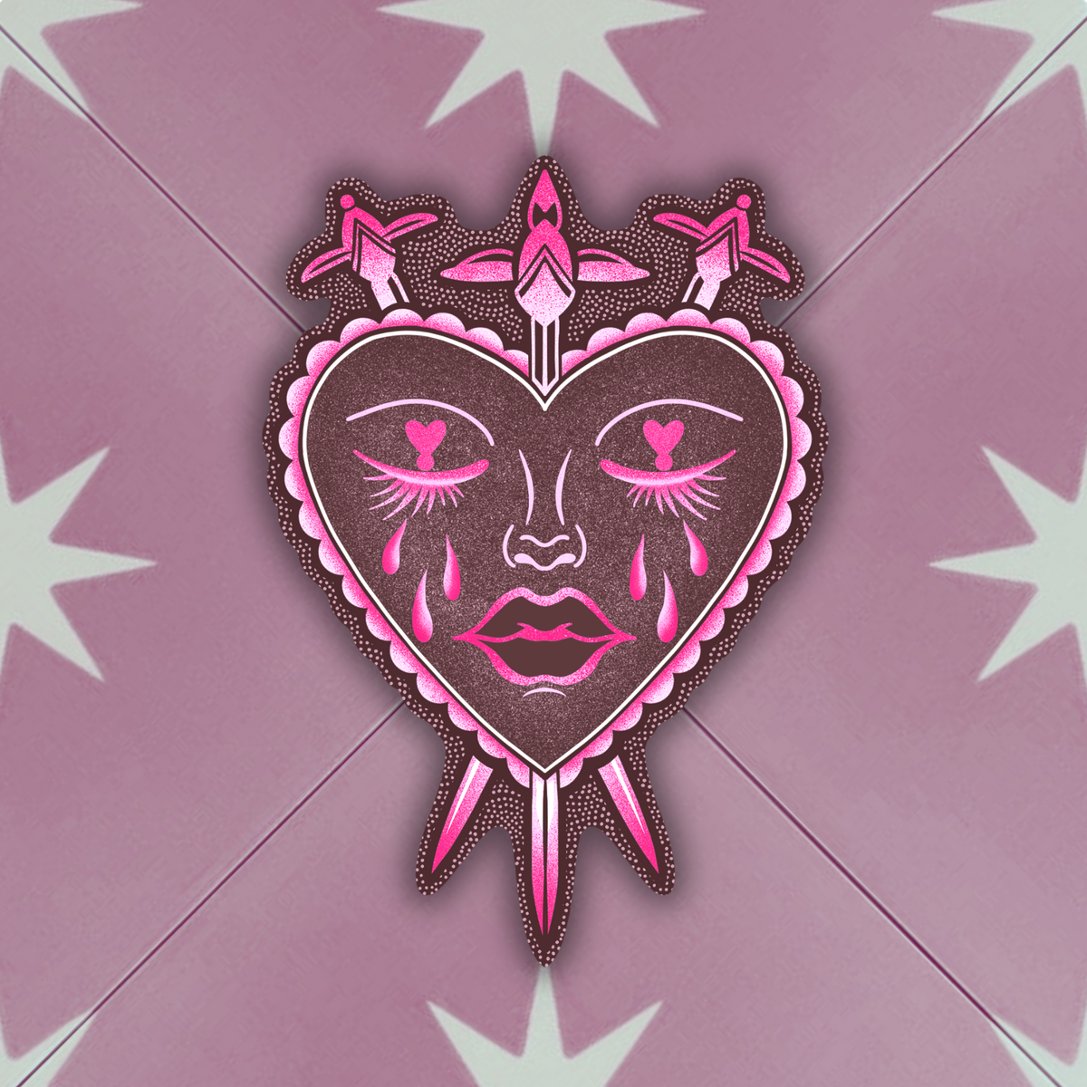 3 of swords | Vinyl Sticker (Shipped INTERNATIONAL)