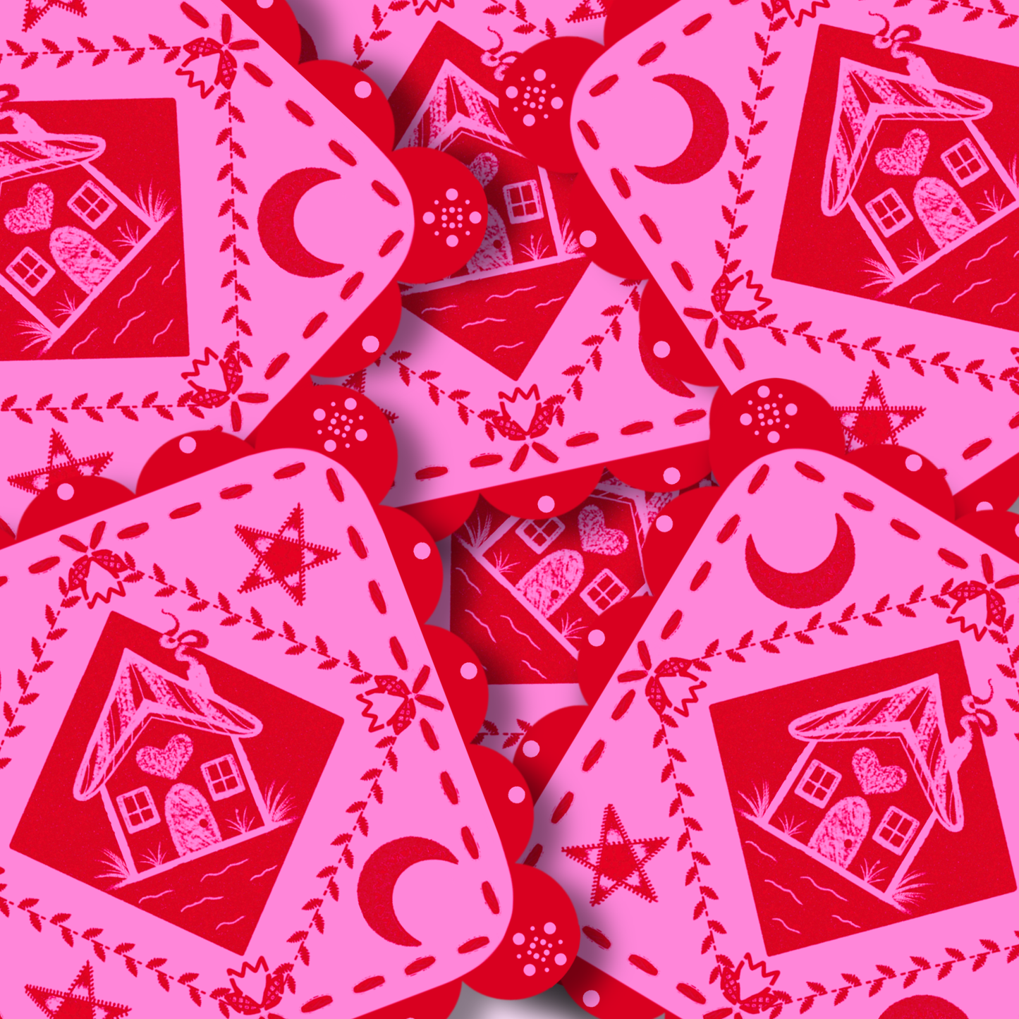 the pink house on the left | Vinyl Sticker
