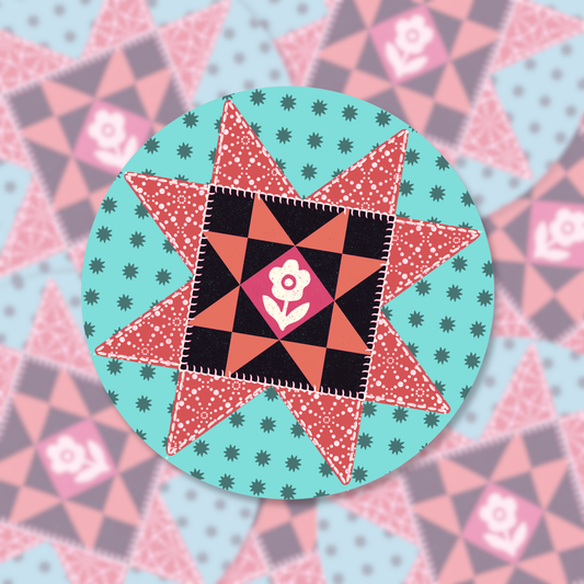 Flower power quilt block | Vinyl Sticker