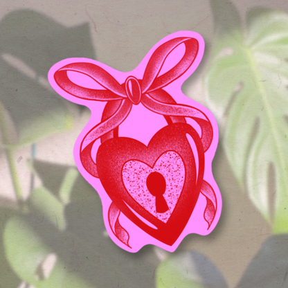 Locked and tied with a bow| Vinyl Sticker