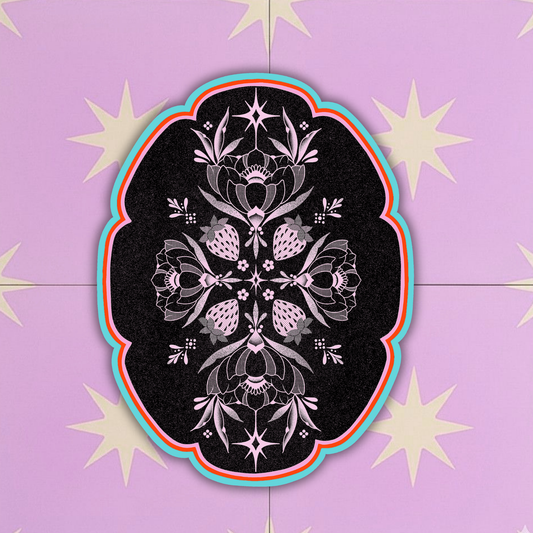 midnight strawberry | Vinyl Sticker (Shipped INTERNATIONAL)