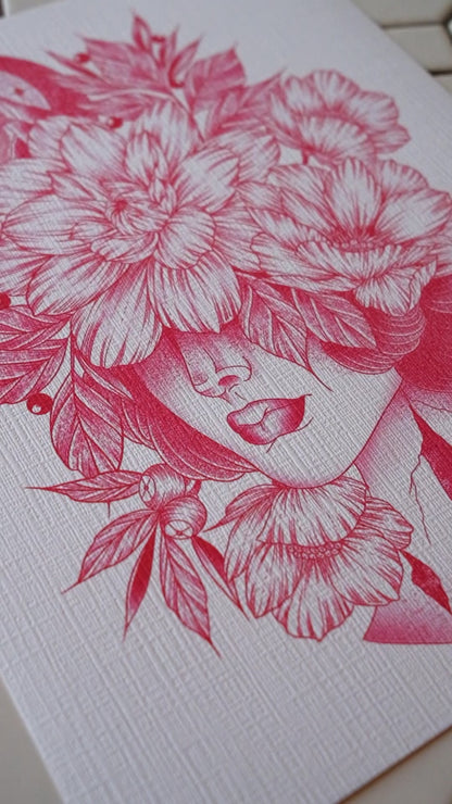 |& there were flowers in her hair| Art Print