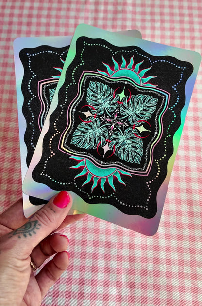 monstera mandala| Foil Art Print