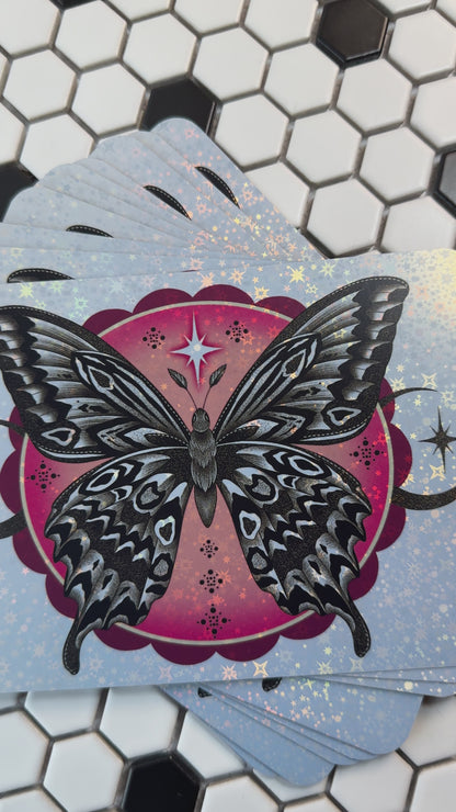Frosted Holo: Butterfly Sunrise|5" x7"or 8”x10”|