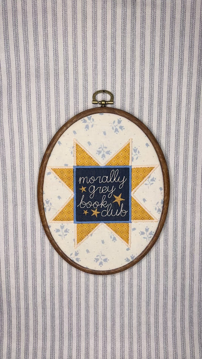 Morally Grey Book Club sawtooth 7.5" Oval hoop